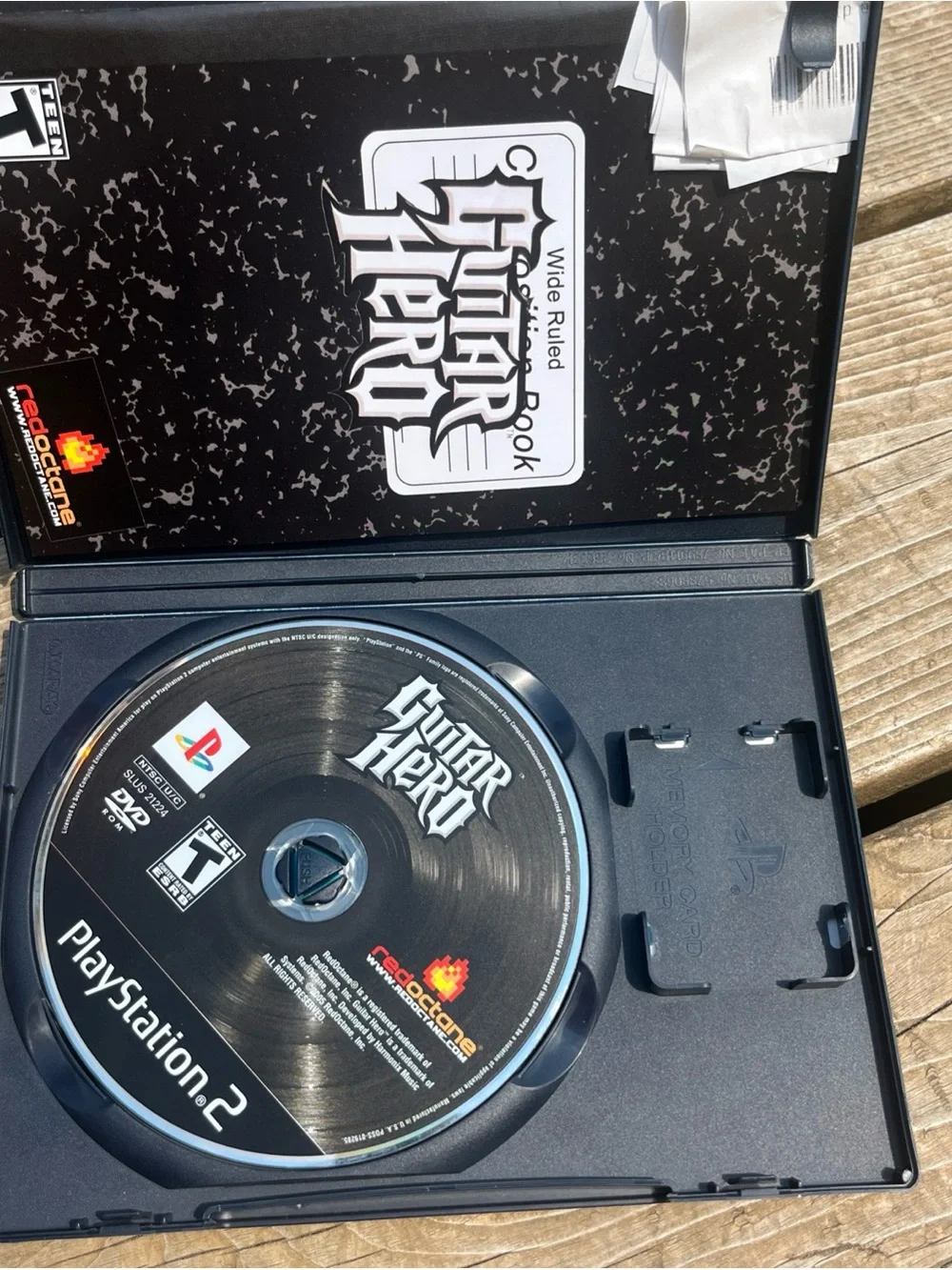 Sony PlayStation 2 Guitar Hero with Red Guitar Artwork